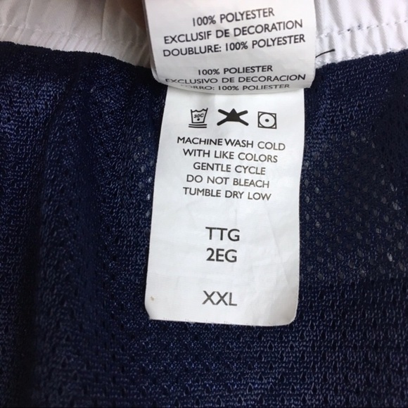 NIKE Swim Trunks Shorts Men Navy Blue White Spellout Classic Beach Pool Size XXL - Picture 11 of 12